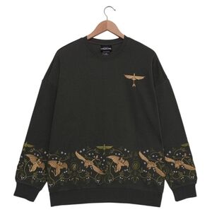 How To Train Your Dragon Toothless Floral Embroidered Green Sweatshirt Unisex